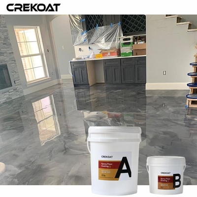 Rutschfestes Epoxy-Flooring aus Metall-Silber für Wohn- und Gewerbezwecke