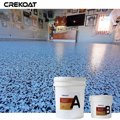 Hybride Systeme Flake Epoxy Garagenboden Ombining Epoxy mit metallischen Flakes
